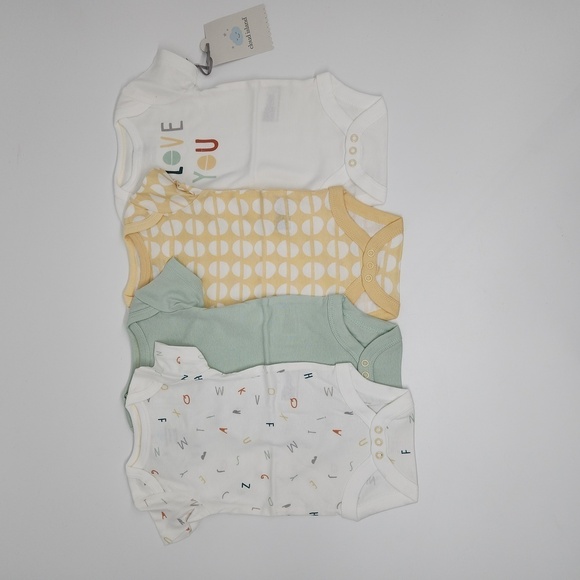 Baby Neutral Newborn-0 month 4pcs Set of Cotton Onesies - Picture 1 of 11